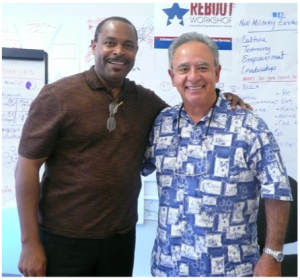 Maurice Wilson (left) with Reboot instructor and former United States Marine Charles Macias, Ph.D.